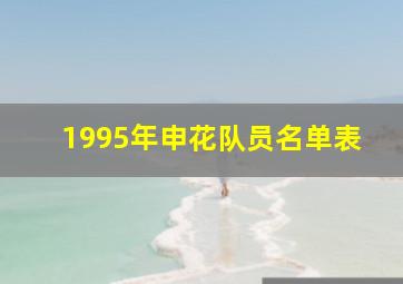 1995年申花队员名单表