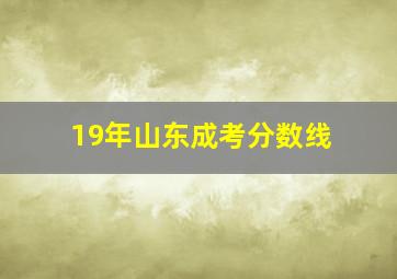 19年山东成考分数线