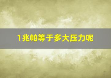 1兆帕等于多大压力呢