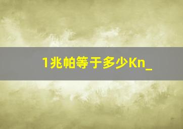 1兆帕等于多少Kn_