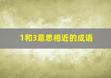 1和3意思相近的成语