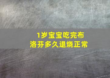 1岁宝宝吃完布洛芬多久退烧正常