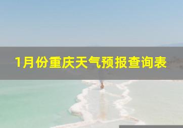 1月份重庆天气预报查询表