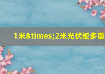 1米×2米光伏板多重