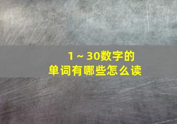 1～30数字的单词有哪些怎么读