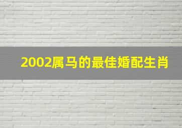 2002属马的最佳婚配生肖