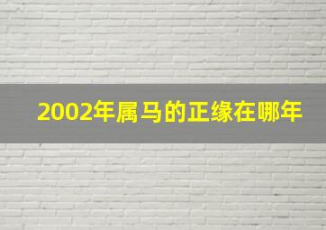 2002年属马的正缘在哪年