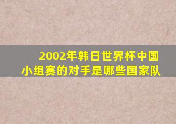 2002年韩日世界杯中国小组赛的对手是哪些国家队