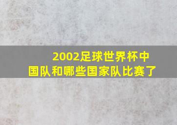 2002足球世界杯中国队和哪些国家队比赛了