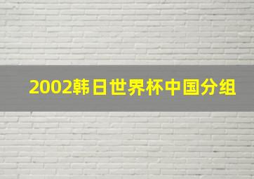 2002韩日世界杯中国分组