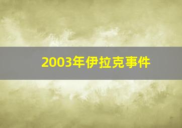 2003年伊拉克事件