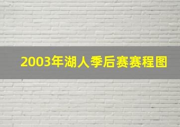 2003年湖人季后赛赛程图