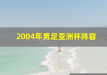 2004年男足亚洲杯阵容