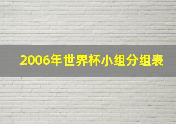 2006年世界杯小组分组表