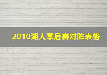 2010湖人季后赛对阵表格