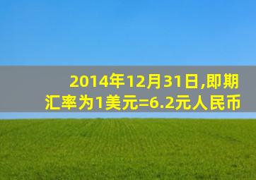 2014年12月31日,即期汇率为1美元=6.2元人民币