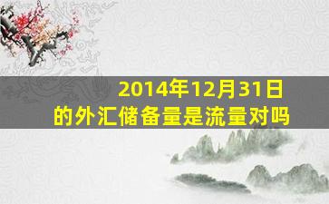 2014年12月31日的外汇储备量是流量对吗