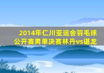 2014年仁川亚运会羽毛球公开赛男单决赛林丹vs谌龙