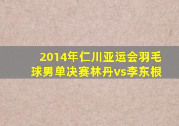 2014年仁川亚运会羽毛球男单决赛林丹vs李东根