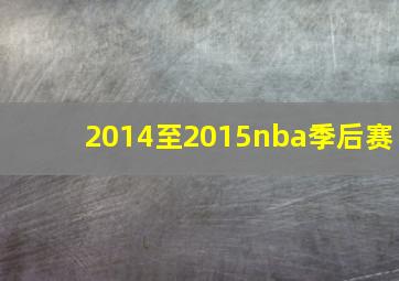 2014至2015nba季后赛