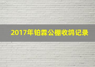 2017年铂霖公棚收鸽记录