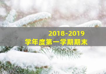 2018-2019学年度第一学期期末