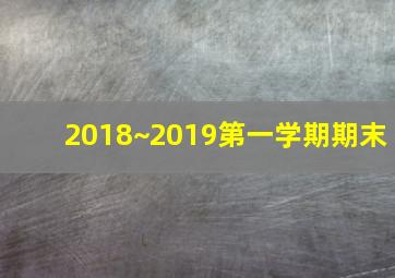 2018~2019第一学期期末