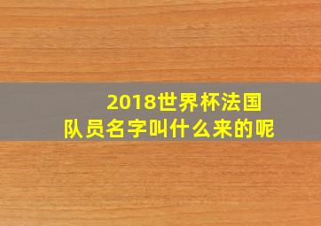 2018世界杯法国队员名字叫什么来的呢