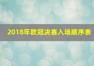 2018年欧冠决赛入场顺序表