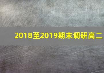 2018至2019期末调研高二