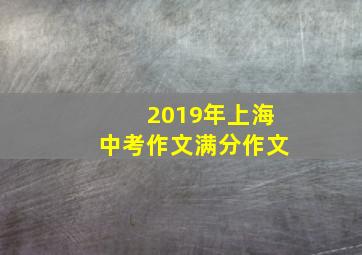 2019年上海中考作文满分作文