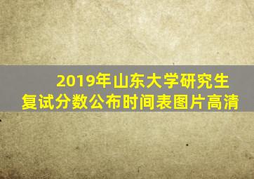 2019年山东大学研究生复试分数公布时间表图片高清