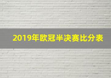 2019年欧冠半决赛比分表