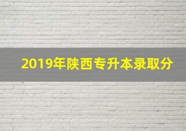 2019年陕西专升本录取分