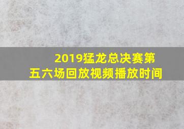 2019猛龙总决赛第五六场回放视频播放时间