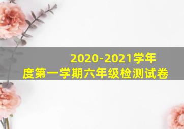 2020-2021学年度第一学期六年级检测试卷