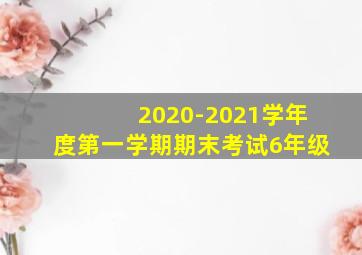 2020-2021学年度第一学期期末考试6年级