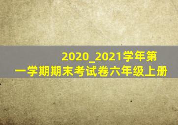 2020_2021学年第一学期期末考试卷六年级上册