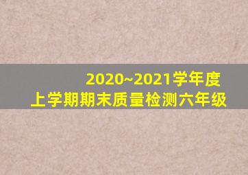 2020~2021学年度上学期期末质量检测六年级