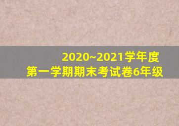 2020~2021学年度第一学期期末考试卷6年级