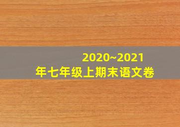 2020~2021年七年级上期末语文卷