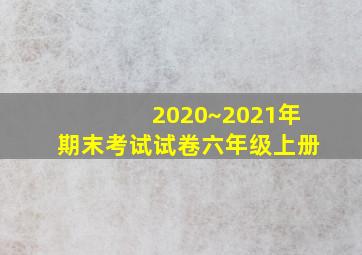 2020~2021年期末考试试卷六年级上册