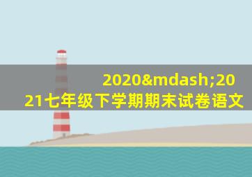 2020—2021七年级下学期期末试卷语文