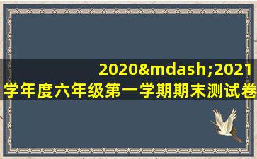 2020—2021学年度六年级第一学期期末测试卷