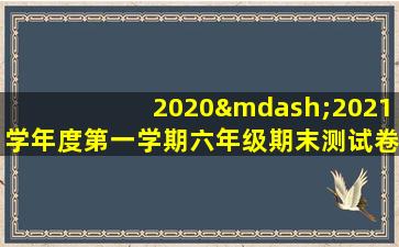 2020—2021学年度第一学期六年级期末测试卷