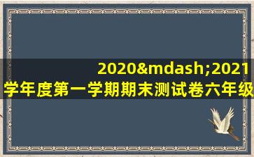 2020—2021学年度第一学期期末测试卷六年级上册