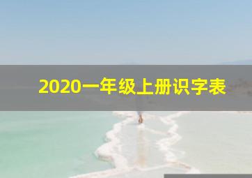 2020一年级上册识字表