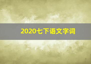 2020七下语文字词