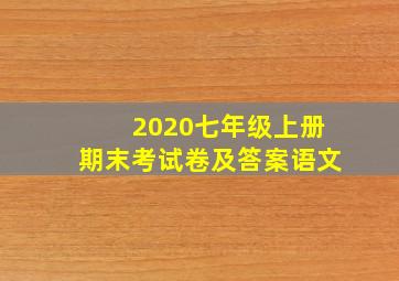 2020七年级上册期末考试卷及答案语文