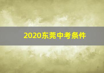 2020东莞中考条件